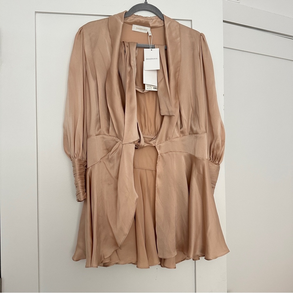 [NWT] zimmermann silk wrap mini dress